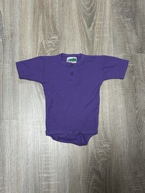 Vintage Purple Waffle-Knit Baby Onesie